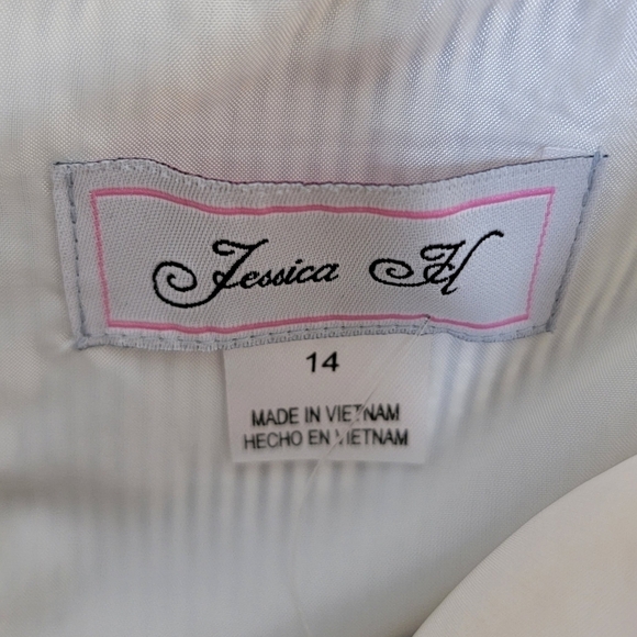 NWT Jessica H | Blue & White Striped Dress with Yellow Trim Size 14 - Picture 3 of 6